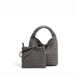 2025 New trendy retro child and mother bag New portable single shoulder diagonal span woven bag large capacity vegetable basket bucket bag