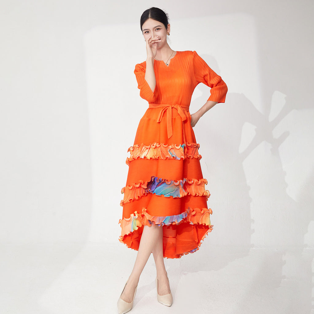2025 Popularan fat mm large size dress long high-end women's clothing irregular temperament elegant dress temperament  long dress