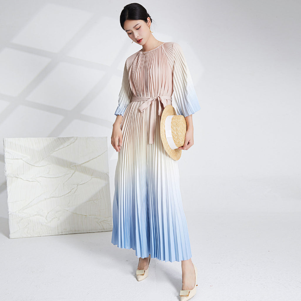 2025 Shenzhen Nanyou high-end gradual change long dress dress women loose large size meat cover thin temperament dress dress dress