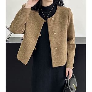 2025 , autumn high praise wear popular autumn Korean temperament simple high-end Xiaoxiangfeng jacket 8550