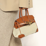 GOOSUDU 2025 Autumn and winter new linen mini platinum bag, high-end fashion, simple and versatile, portable single shoulder oblique span temperament women's bag