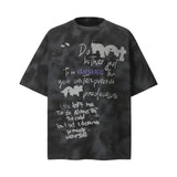 2025 8563 2025n Street 2025 Summer Letter Design Men's Loose Tie-Dyeing Premium Sense Neutral Short Sleeve T-Shirt