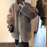 2025 Lazy wind medium and long fur integrated coat women's winter loose environmentally friendly fur coat high-end fashion top tide