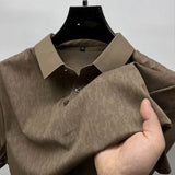 GOOSUDU High-End Camouflage Ice Silk Short Sleeve T-shirt Men's Shirt Collar Summer Trendy Paul Polo Shirt Male Half Sleeve Non-Marking Clothes