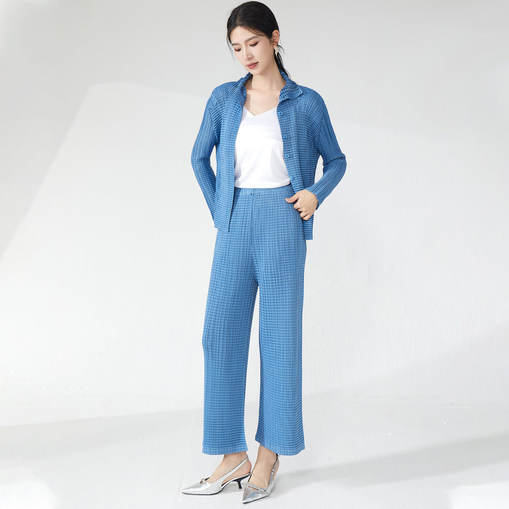 2025 suit women's spring new temperament loose shirt jacket drape straight pants fashion casual two-piece set