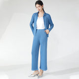 2025 suit women's spring new temperament loose shirt jacket drape straight pants fashion casual two-piece set