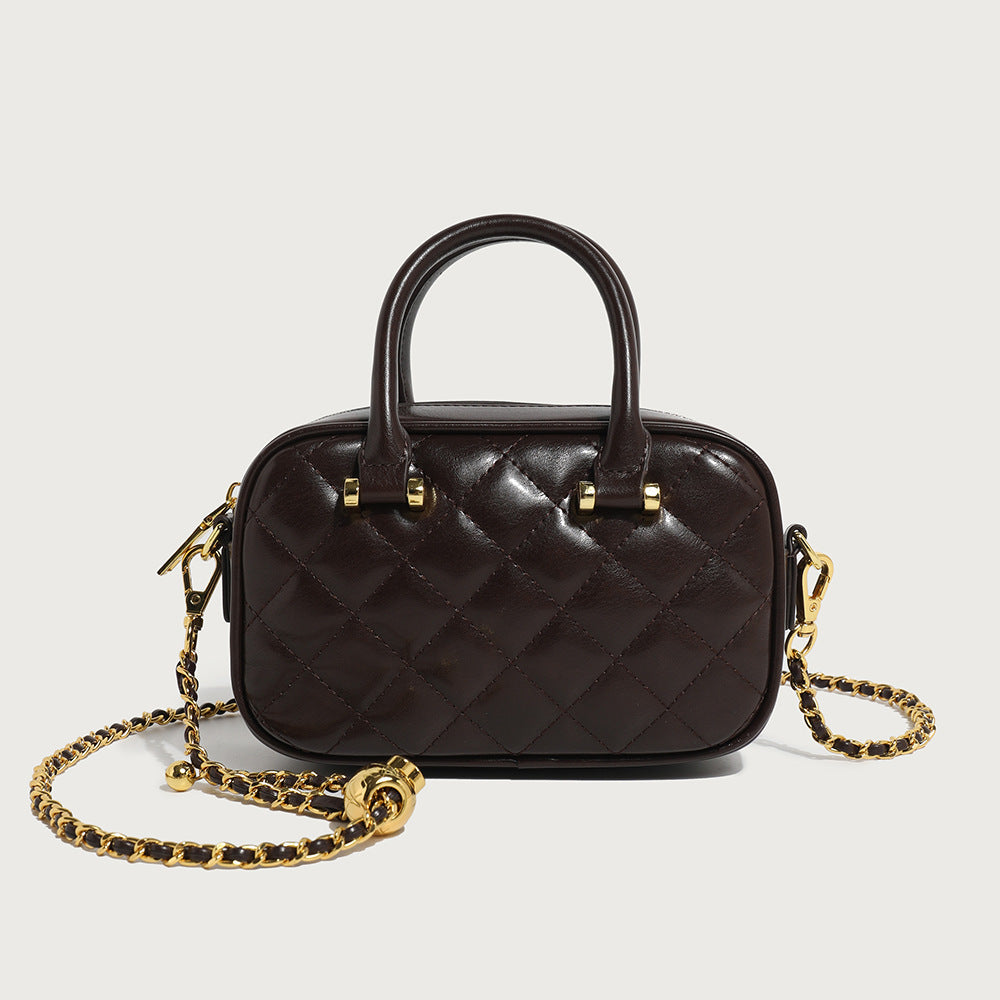 GOOSUDU 2025 popular New Xiaoxiangfeng Rhombus Hand Bag Women's Simple Small Square Bag Shoulder Bag Chain Bag Crossbody Pillow Bag