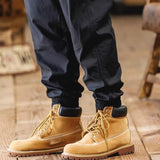 GOOSUDU American Style Overalls Men's Summer Pure Color All-Matching Casual Pants Loose Tactical Pants Men Trendy Brands Mid Waist Ankle-Tied Trousers