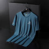 GOOSUDU Couple's Ice Silk Short Sleeve Men's Summer Thin Quick-Drying Casual Sports T-shirt plus-Sized plus Size Summer T-shirt