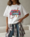New new printed disk with n T-shirt New loose large size loose casual street short-sleeved T-shirt