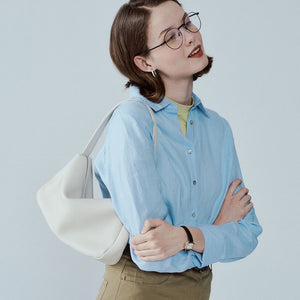 GOOSUDU First Layer Cowhide  Shoulder Underarm Bag Spring and Summer New Tote Bag Portable Leather Shoulder Women's Bag