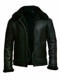 2025 Winter casual zipper zipper digging bag lapel spot middle-aged black solid color real fur fit men's clothing