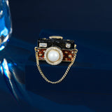 2025 Coat Coat Suit Accessories Cardigan Fixed Clothes Pin Creative Niche Design Sense Retro Camera Brooch