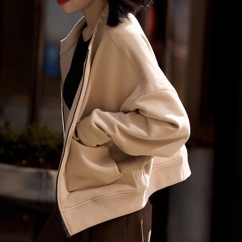 2025 Thin velvet tooling style baseball jacket, high-end 3-color casual jacket top women's clothing  spring and autumn new versatile