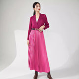 2025 trench coat women's high-end fashion design niche splicing pleated New Popular trade long coat coat