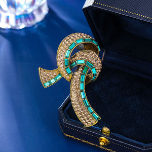 2025 Retro court style high-end clothing women's dresses with high-end elegance temperament crystal streamer bow brooch