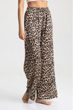 Popular, , New  summer new explosive leopard print casual wide-leg pants elastic waist woven trousers