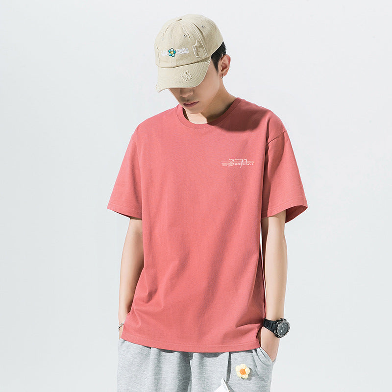 GOOSUDU Short Sleeve T-shirt Men's Cotton Half Sleeve Summer Loose All-Matching Men's Clothing Crew Neck T-shirt Trendy Tops T-shirt Student