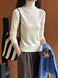 2025 popular autumn new top Korean version semi-turtleneck knitted sweater with semi-turtleneck bottoming shirt 909-2