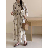 summer new gentle wind dress women's loose and thin temperament literary retro floral medium and long women's dress