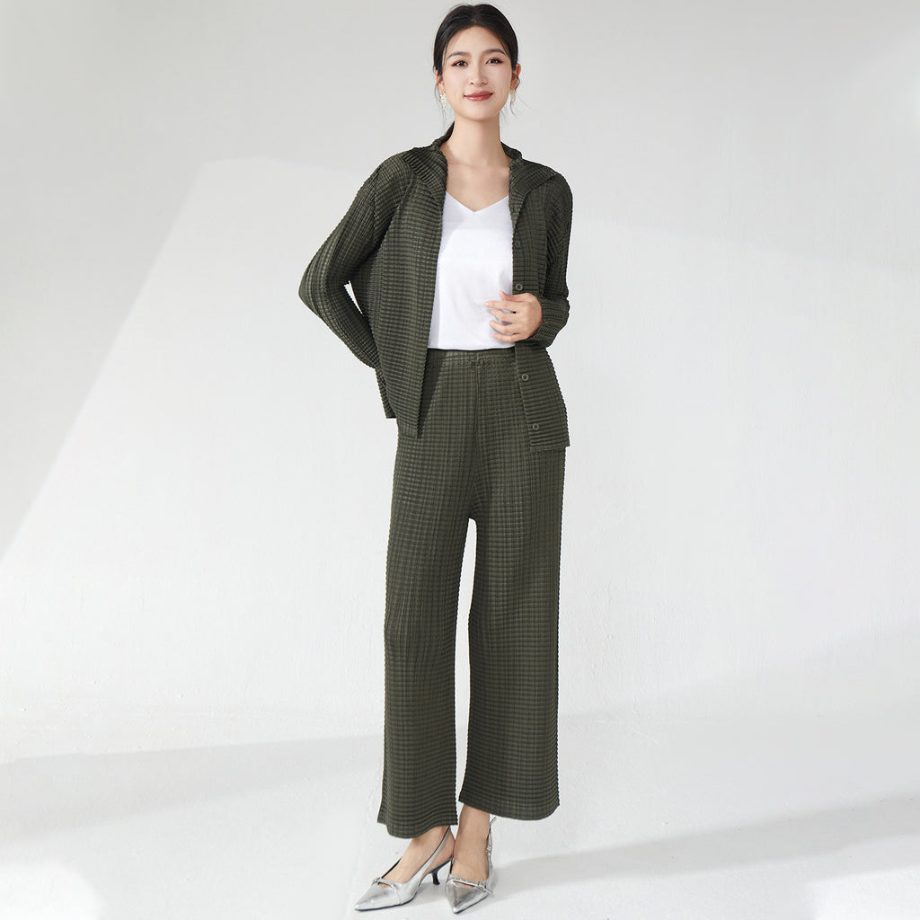 2025 suit women's spring new temperament loose shirt jacket drape straight pants fashion casual two-piece set