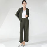 2025 suit women's spring new temperament loose shirt jacket drape straight pants fashion casual two-piece set