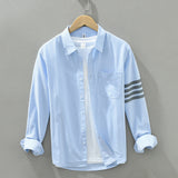 GOOSUDU 8821 Long Sleeve Fashion Brand Shirt Casual Stripe Shirt Youth Loose Multicolor Tup Cardigan Coat One Piece Dropshipping