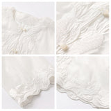 2025 spring new retro long-sleeved versatile shirt heavy industry embroidery fashion new Chinese Tencel top N2076