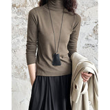 2025 popular autumn new top Korean version semi-turtleneck knitted sweater with semi-turtleneck bottoming shirt 909-2