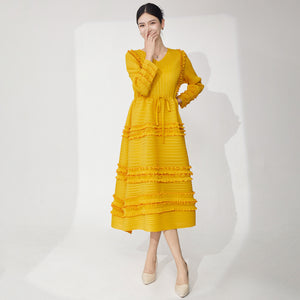 2025 Hot Trade  Dress Women's Summer High Temperament Design Loose Large Size Lace-up Skinny Fashion Long Skirt