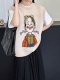2025 popular spring cartoon knitted vest women's Korean loose lazy wind vest sweater vest 867