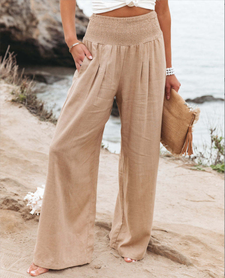GOOSUDU In Stock!  HOTan and NEWn Spring and Summer   Casual Wide-Leg Cotton and Linen Popular Loose Trousers for Women
