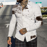 GOOSUDU New  EBay  European and American Men's Shirt 3D Printed Fashion Individual Casual Long Sleeve Shirt Men