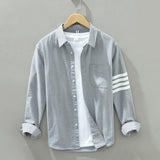 GOOSUDU 8821 Long Sleeve Fashion Brand Shirt Casual Stripe Shirt Youth Loose Multicolor Tup Cardigan Coat One Piece Dropshipping