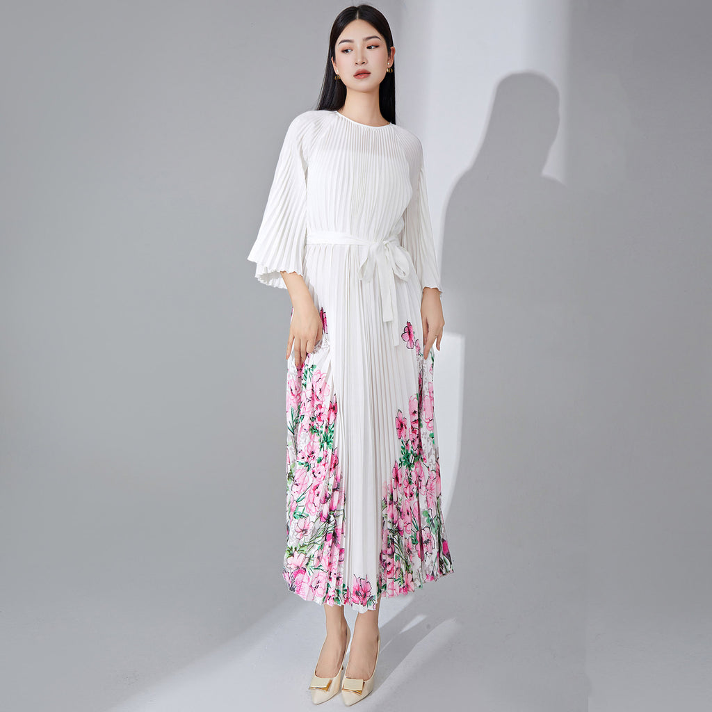2025 High-end pleated dress women's temperament elegant pleated skirt long high-end sense New Popular trade women's clothing foundry