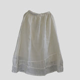 Shan Qian Nianyi, simple and atmospheric solid color women's medium and long skirt literary ramie double-layer skirt in spring and autumn