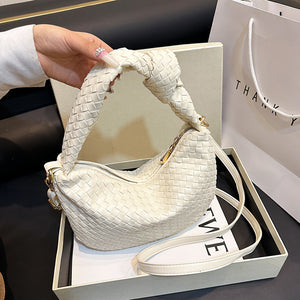 GOOSUDU 2025 messenger bag Korean simple fashion popular new knotted woven versatile shoulder bag casual Popular women's bag