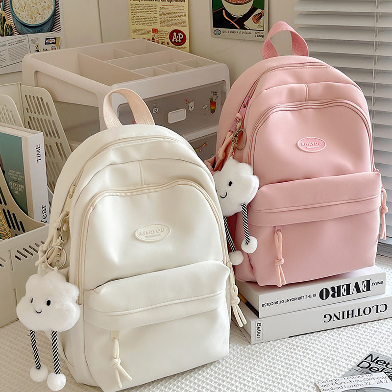 Schoolbag Girl College Students' Backpack Japanese Style All-Matching Niche Student University Style Korean Style Girl Backpack Travel Bag