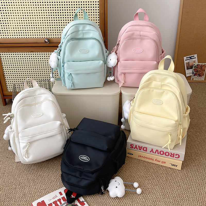 Schoolbag Girl College Students' Backpack Japanese Style All-Matching Niche Student University Style Korean Style Girl Backpack Travel Bag