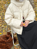 2025 popular winter new jacket minimalist Korean versatile age-reducing hooded white duck down jacket 58209