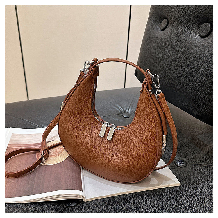 GOOSUDU 2025 New new fashion popular super fire lychee pattern portable small round bag niche design Internet celebrities with the same messenger
