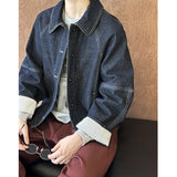 2025 Tangzhi popular autumn new top, Hong Kong style and Popular style, super good-looking, chic retro long-sleeved denim jacket 9638