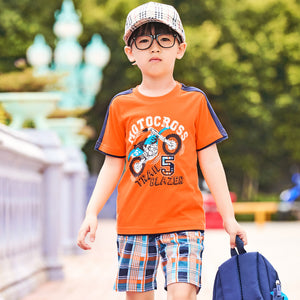 Boys' T-shirt Short Sleeve Suit  New Summer Clothes Children's Little Kids' Two-Piece Suit Children's Clothing Trendy Summer