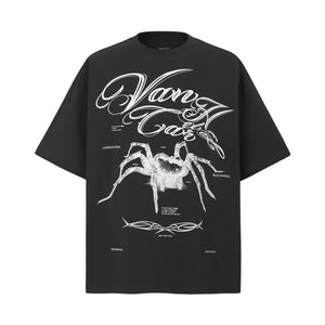 2025 9502 2025n Street 2025 Summer Spider Pattern Design Men's Loose Premium Sense Neutral Short Sleeve T-Shirt