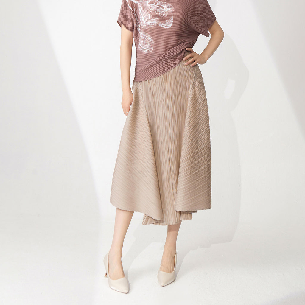 2025 This year's popular popular women's clothing fashion loose irregular medium and long temperament versatile and thin  skirt