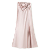 Spring new retro pinch pleated design sense acetic acid fishtail long skirt temperament advanced thin skirt women N1019