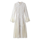 2025 new Chinese cheongsam three-dimensional butterfly decoration heavy industry style embroidery white national style dress LZ596