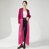 2025 trench coat women's high-end fashion design niche splicing pleated New Popular trade long coat coat