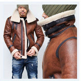 2025 Spot thickened two-color imitation cowhide 2023 autumn and winter  zipper jacket locomotive men's jacket leather jacket W101