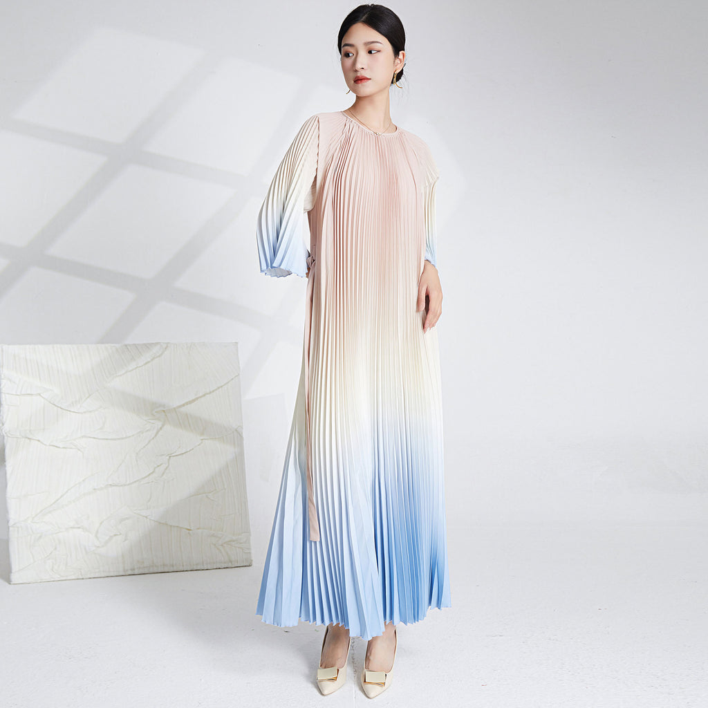 2025 Shenzhen Nanyou high-end gradual change long dress dress women loose large size meat cover thin temperament dress dress dress